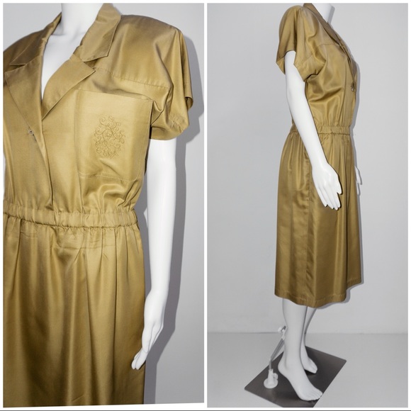 Mary Ann Restivo vintage 100% silk dress with a seashells button. - Picture 8 of 8